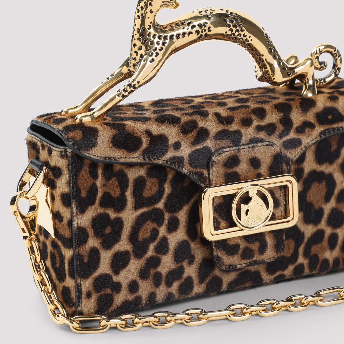 Lanvin Rectangular Handbag With Bold Leopard Print