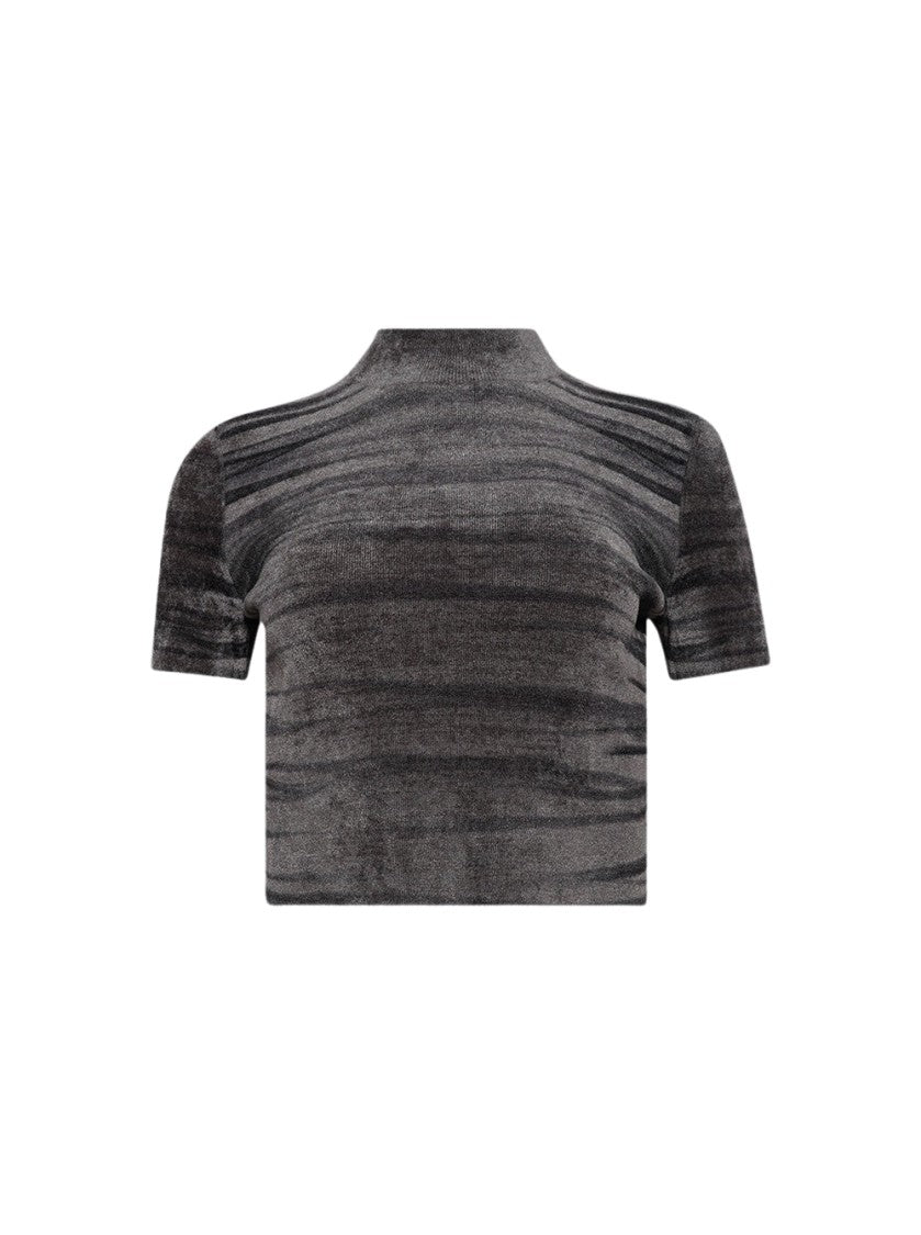 Alexander Wang Digital Animal Print Chenille Top Soft Grey