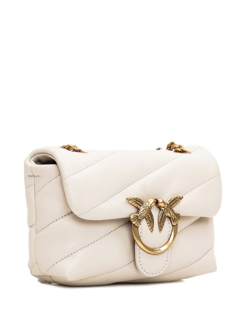 Pinko Black Rectangular Quilted Bird Clasp Bag
