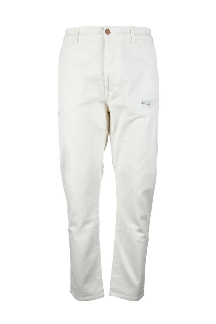 Grey Daniele Alessandrini White Cotton Stretch Slim Fit Jeans