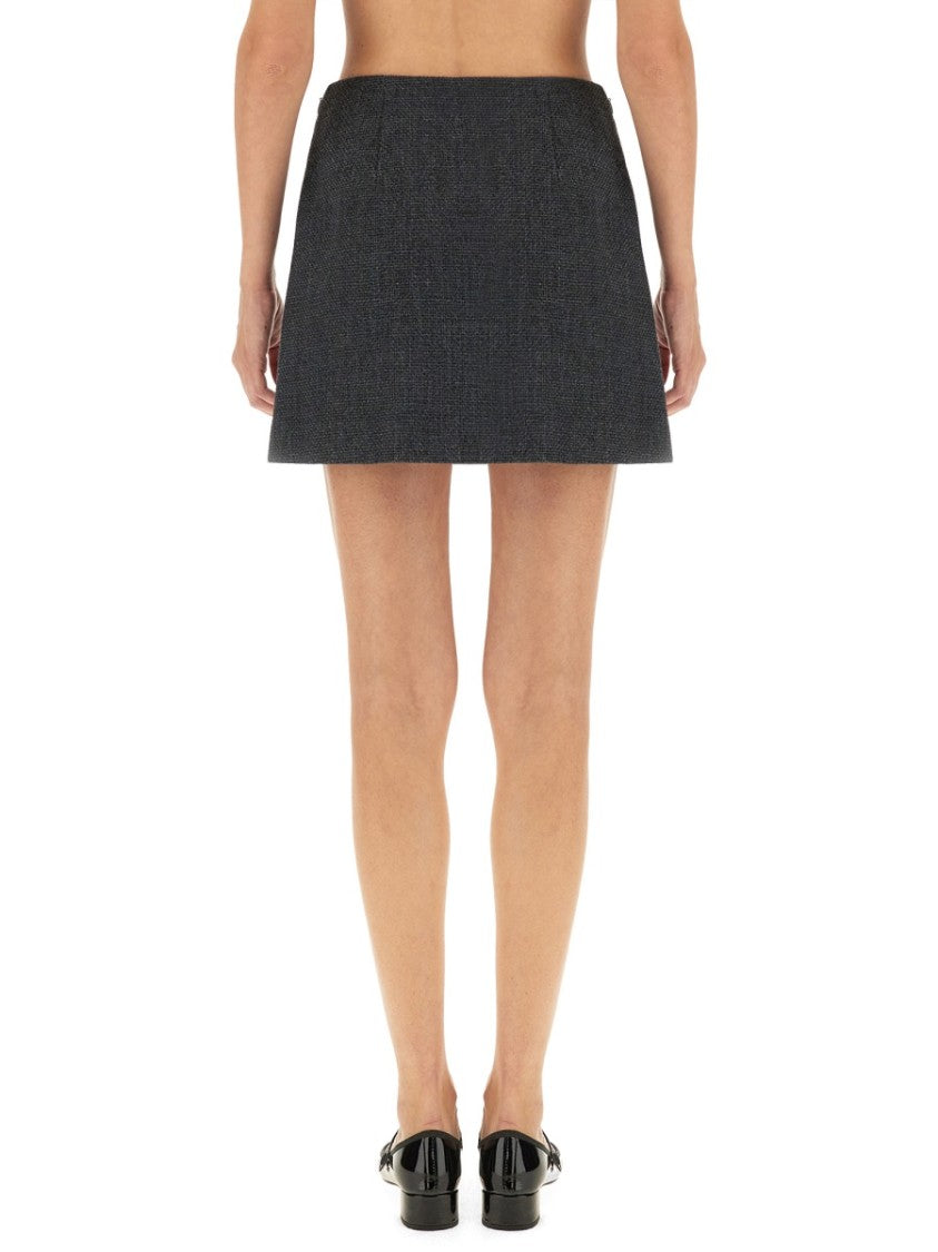 Theory Grey Mini Skirt With Tailored Silhouette