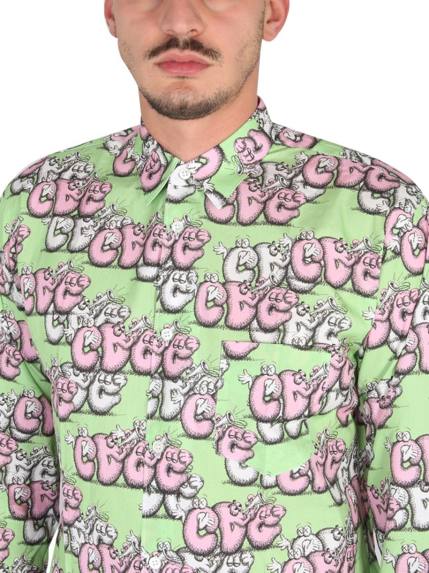 Comme Des Garçons Printed Casual Shirt With Classic Collar