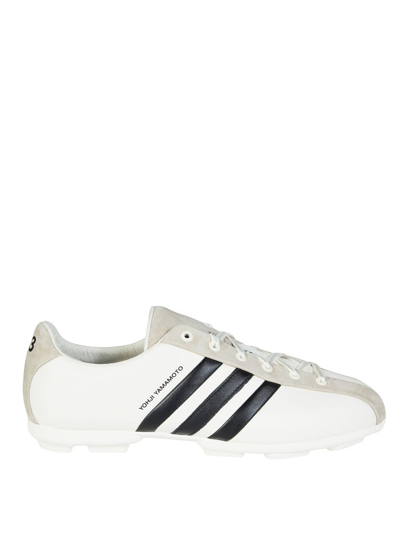 Y-3 White Smooth Upper Stripes Sneakers