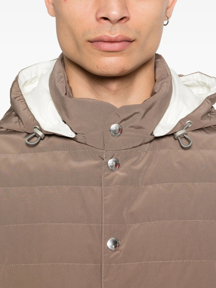 Brunello Cucinelli Sleeveless Padded High Collar Vest