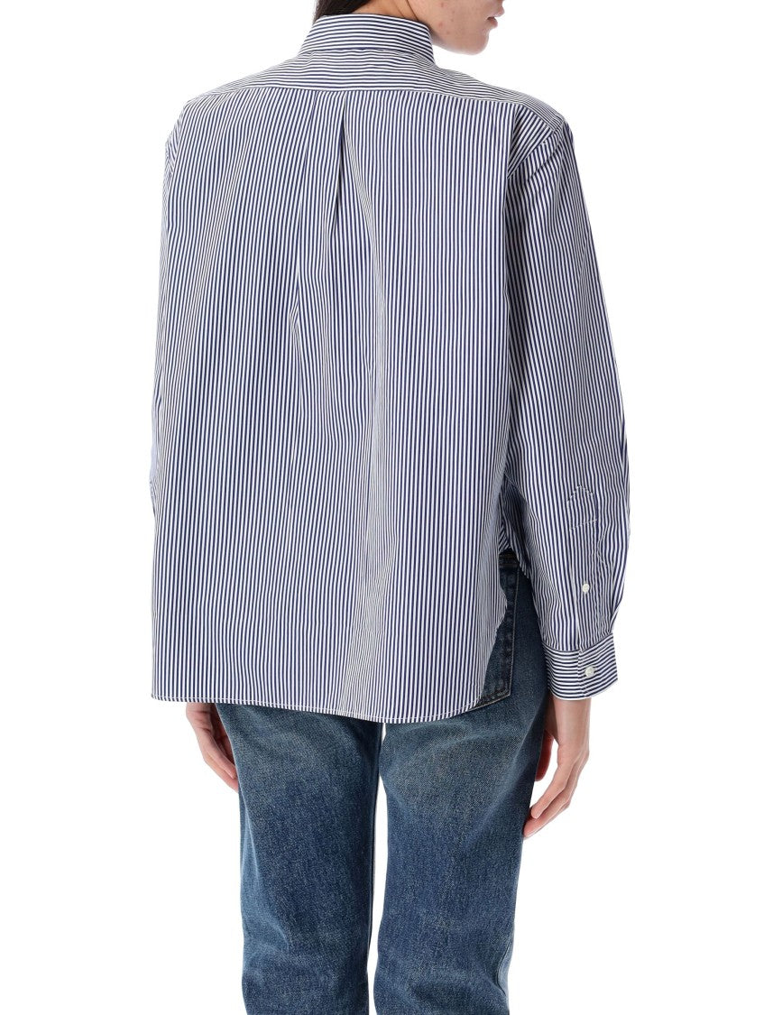 Polo Ralph Lauren Oversized Cropped Striped Cotton Shirt
