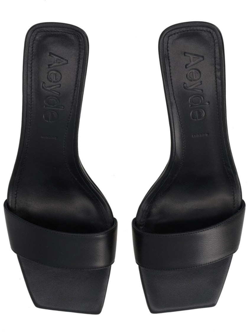 Aeydē Gilly Black Kitten Heel Sandals