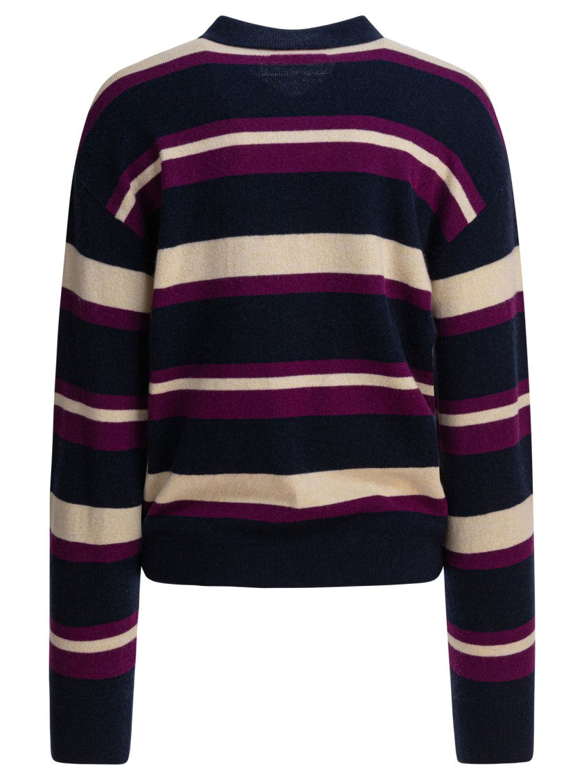 Guest In Residence Collegiate Stripe Polo Shirt In Soft Cashmere