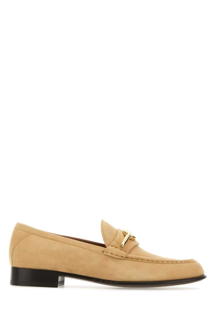 Valentino Garavani Beige Suede Vlogo The Bold Edition Loafers