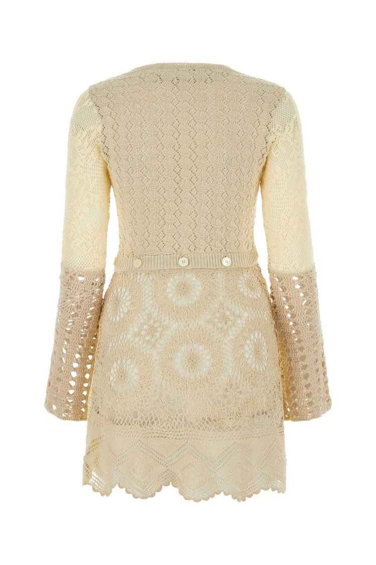 Marine Serre Multicolor Crochet Mini Dress
