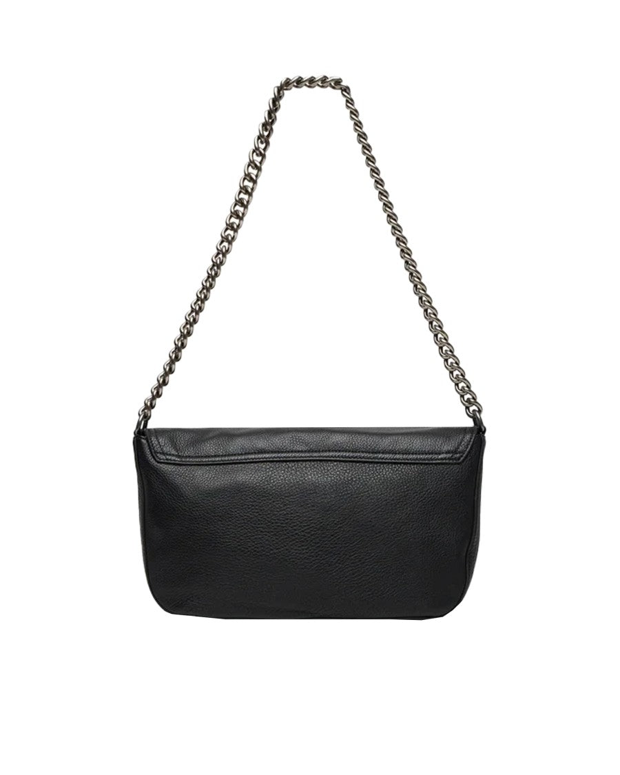 Patrizia Pepe Textured Calf Leather Shoulder Bag With Chain Strap