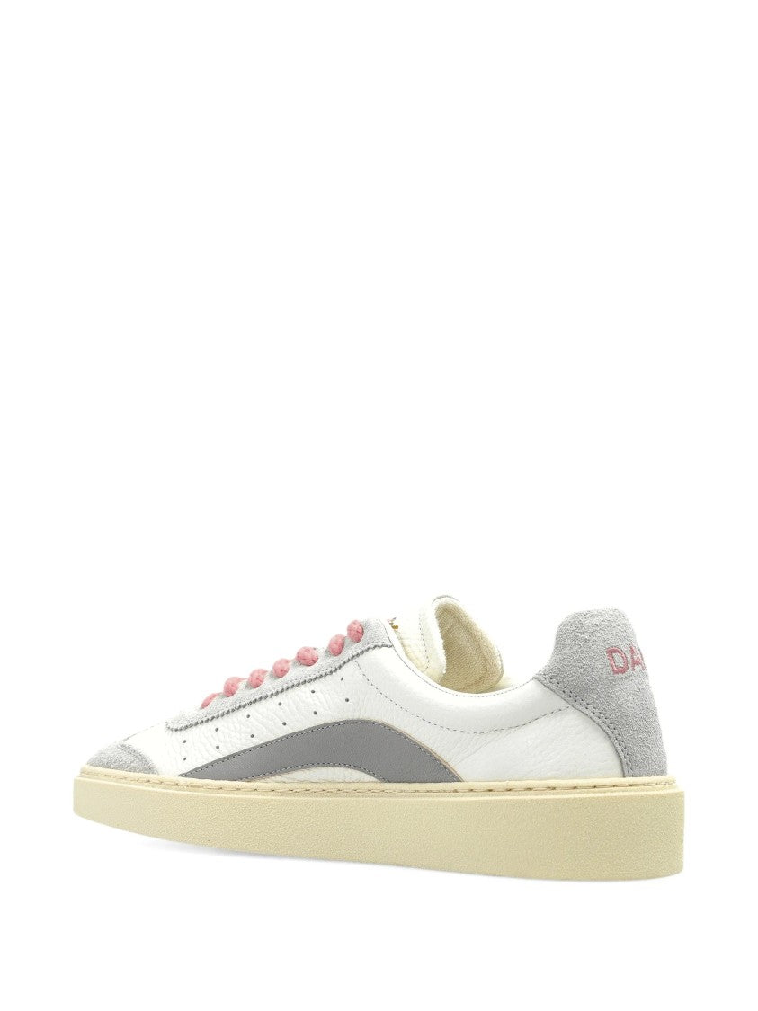 Dsquared2 White/Grey Low-Top Suede Texture Sneakers