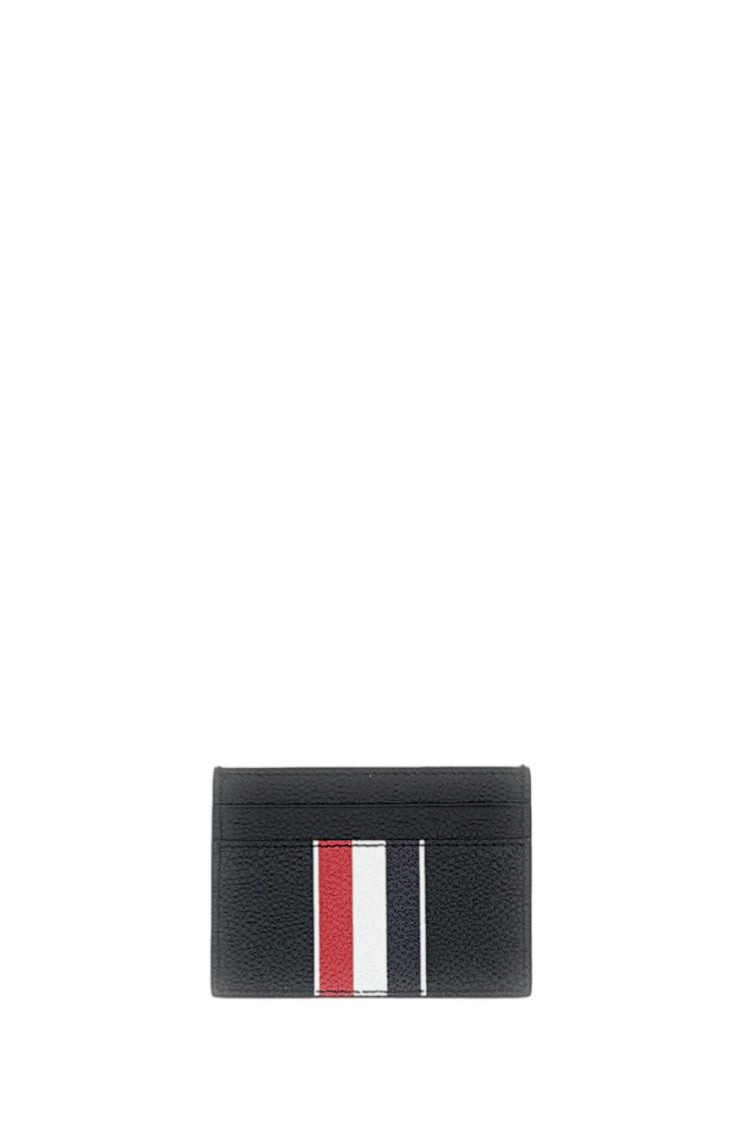 Thom Browne Black Pebble Grain Leather Double Card Holder