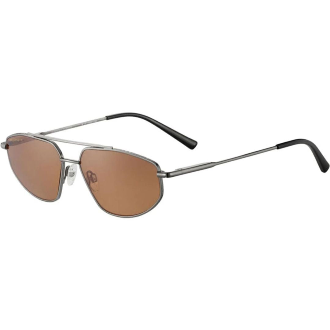 Serengeti Marlon Sleek Metal Frame Sunglasses With Geometric Lenses