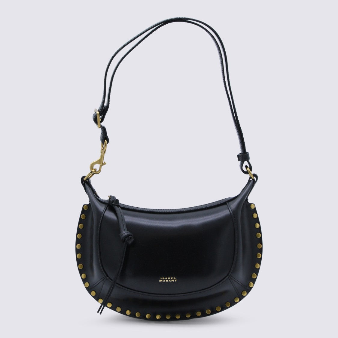 Isabel Marant Crescent-Shape Black Leather Shoulder Bag