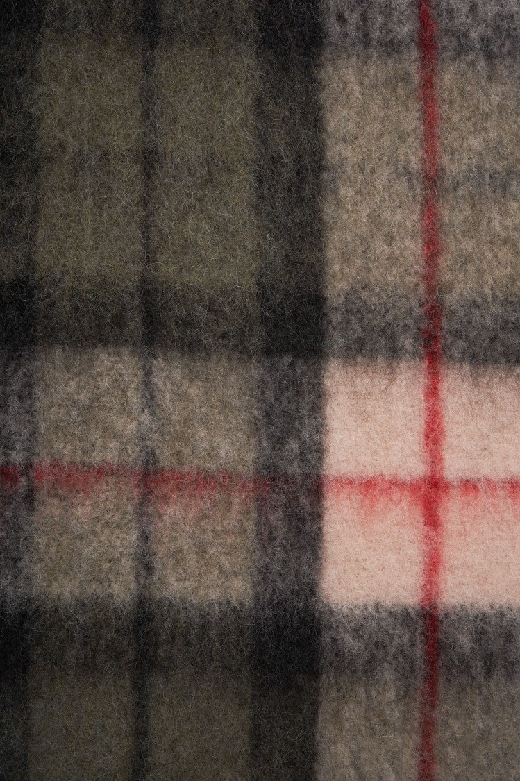 Closed Multicolored Alpaca Blend Scarf With Classic Checkered Pattern