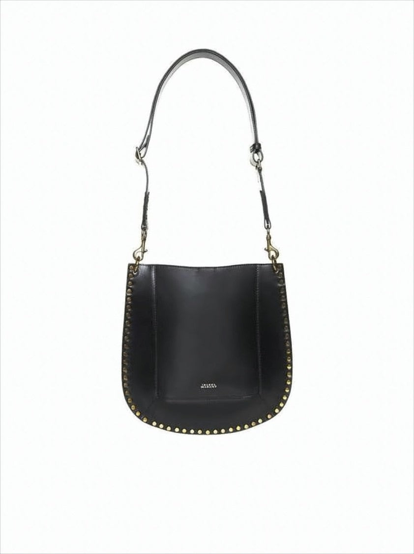 Isabel Marant Structured Calf Leather Shoulder Bag With Metallic Studs