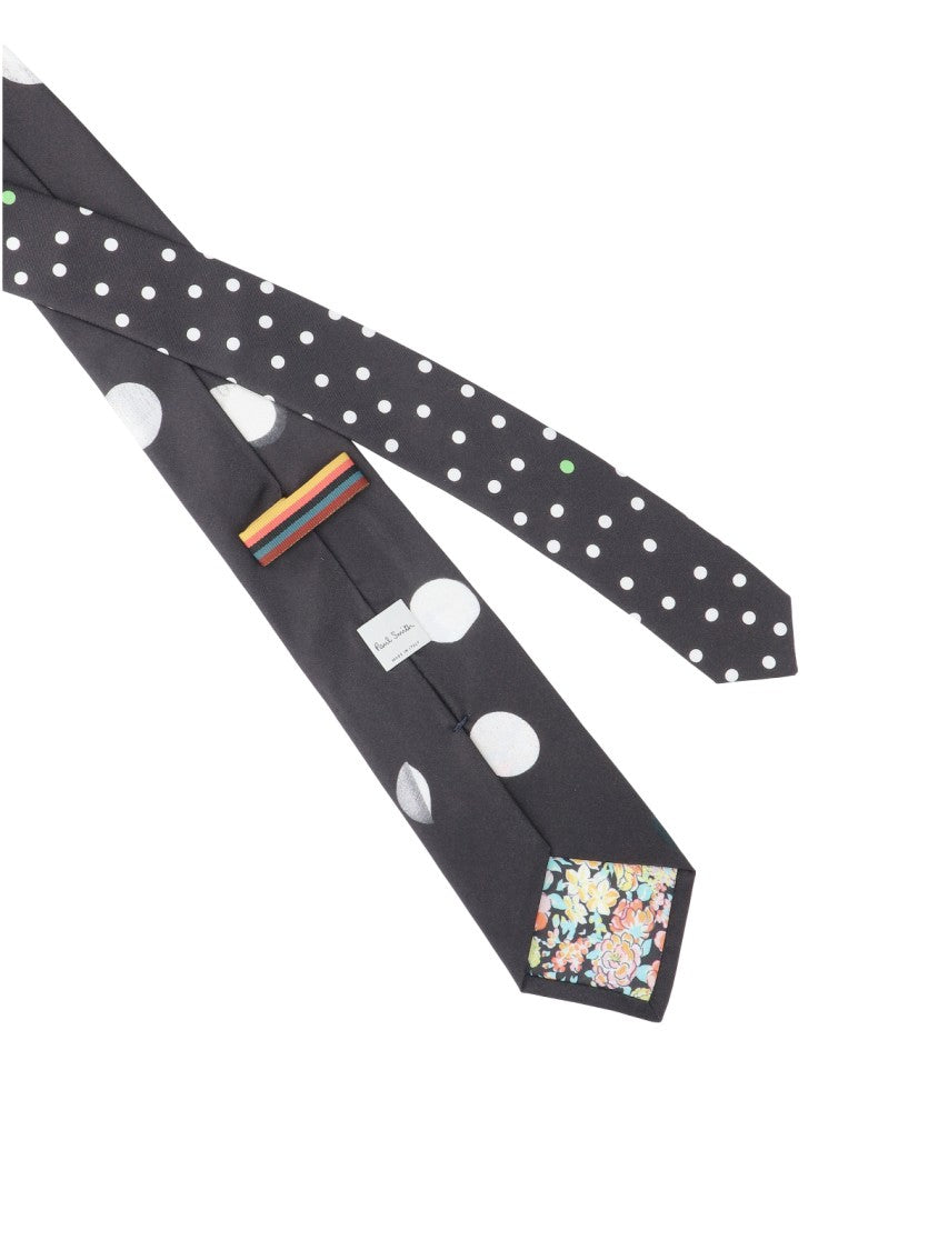 Paul Smith Black Silk Polka Dot Tie