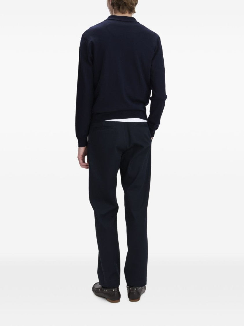 A.P.C. Black Embroidered Logo Ribbed Shirt