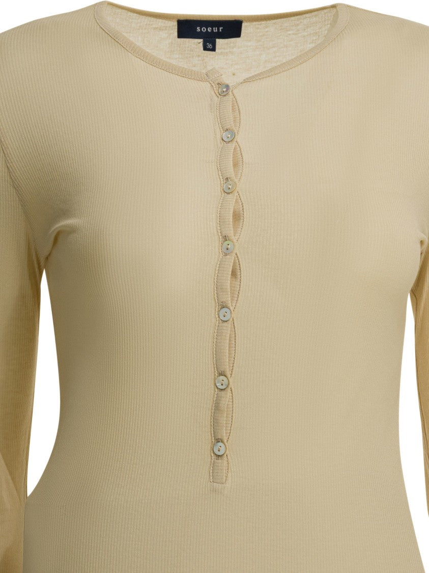 Soeur Ribbed Knit Long-Sleeved Top
