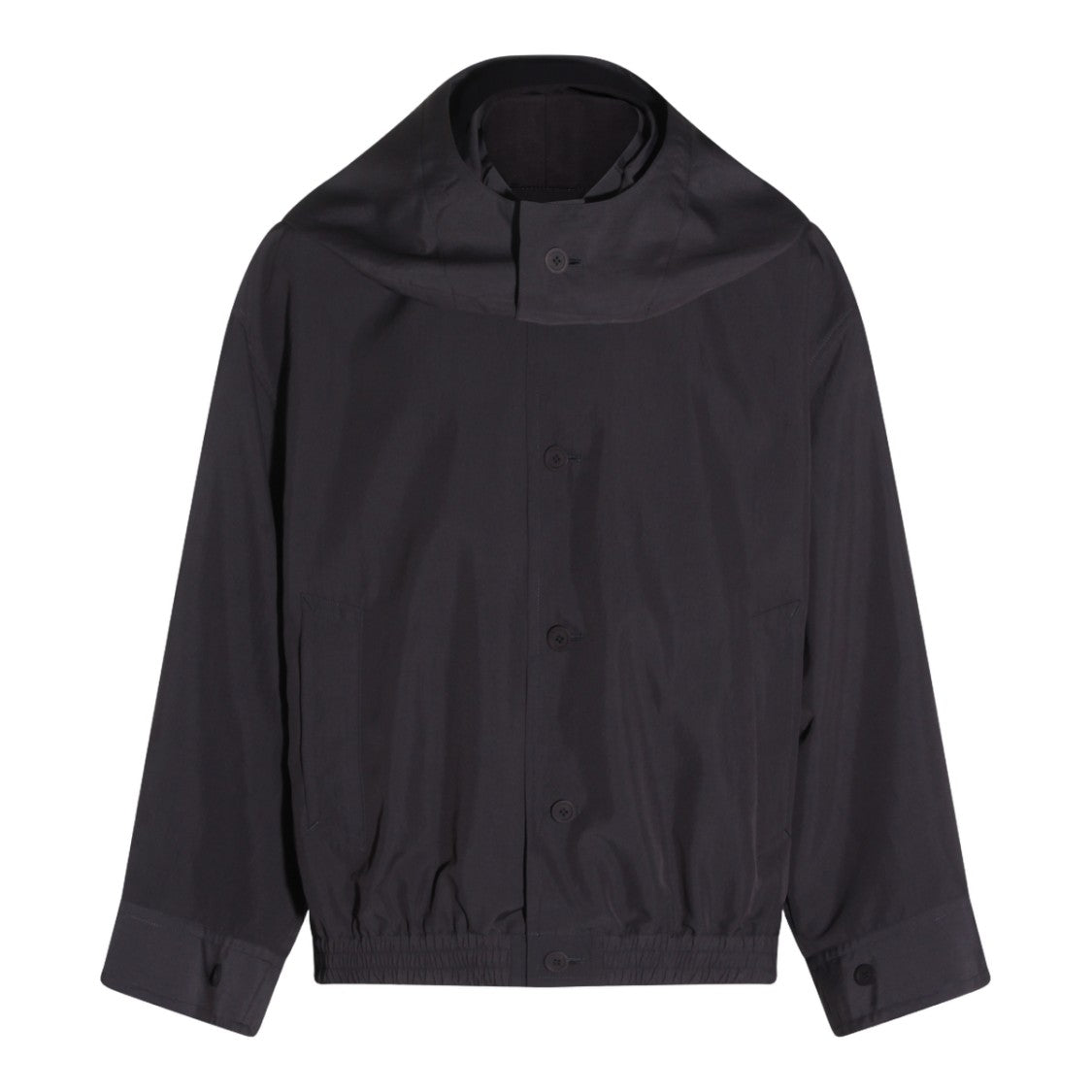 Homme Plissé Issey Miyake Black Jacket With High Collar