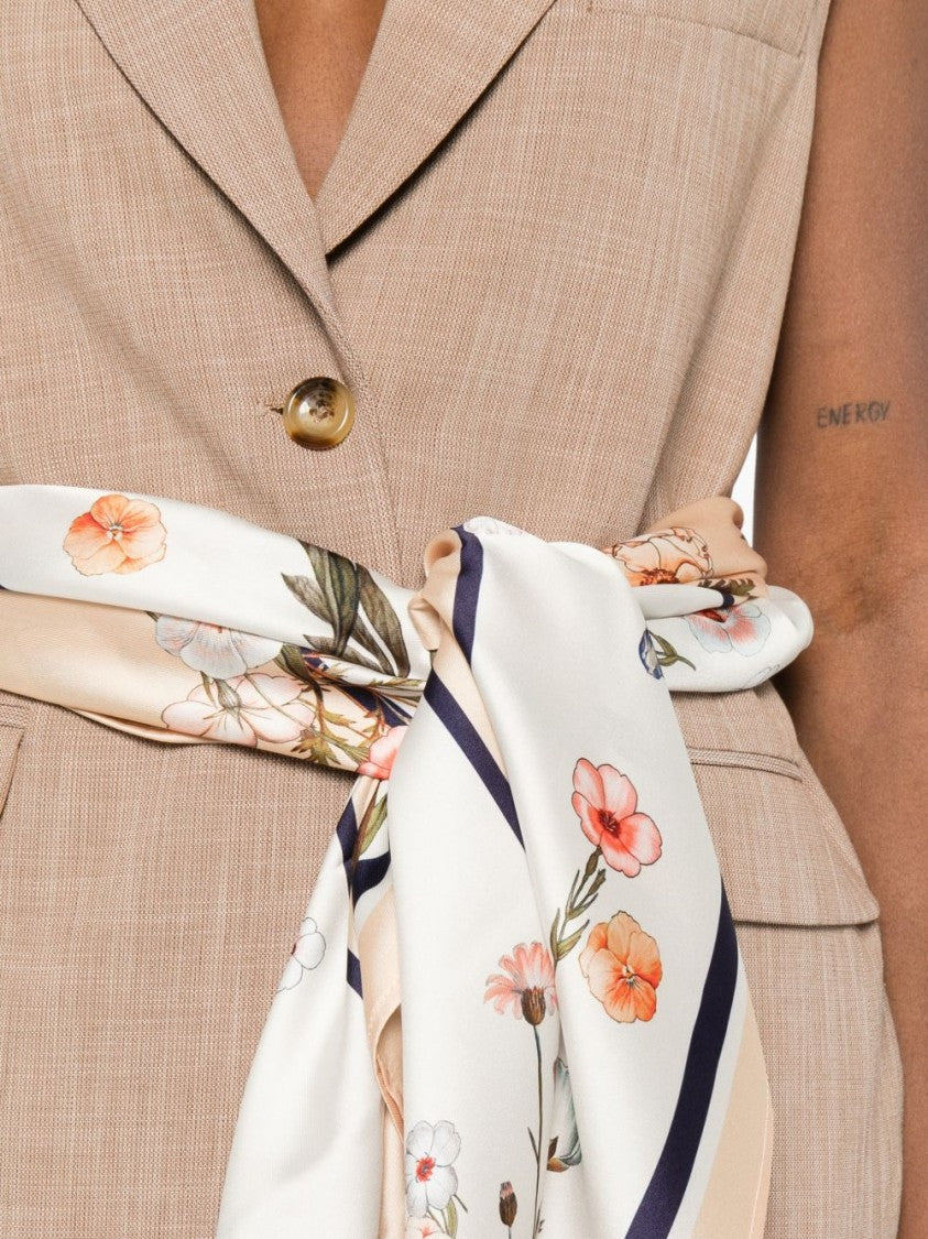 Liu Jo Light Brown Sleeveless Scarf Jacket