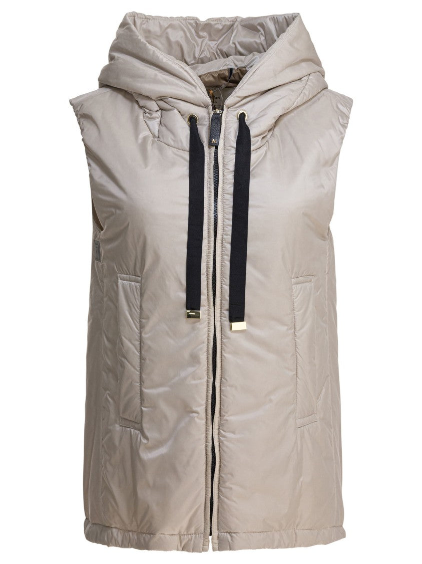 Max Mara Beige Padded Sleeveless Jacket