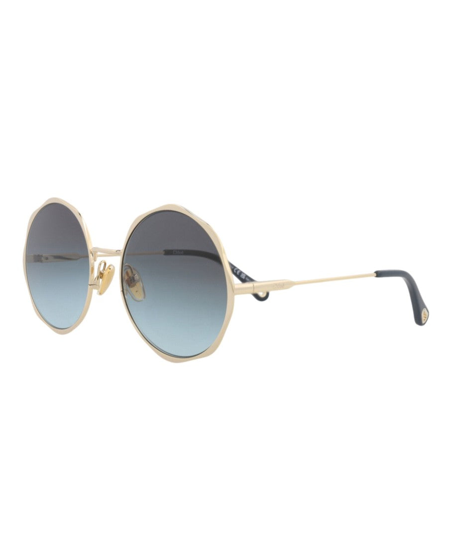 Chloé Round-Frame Metal Sunglasses