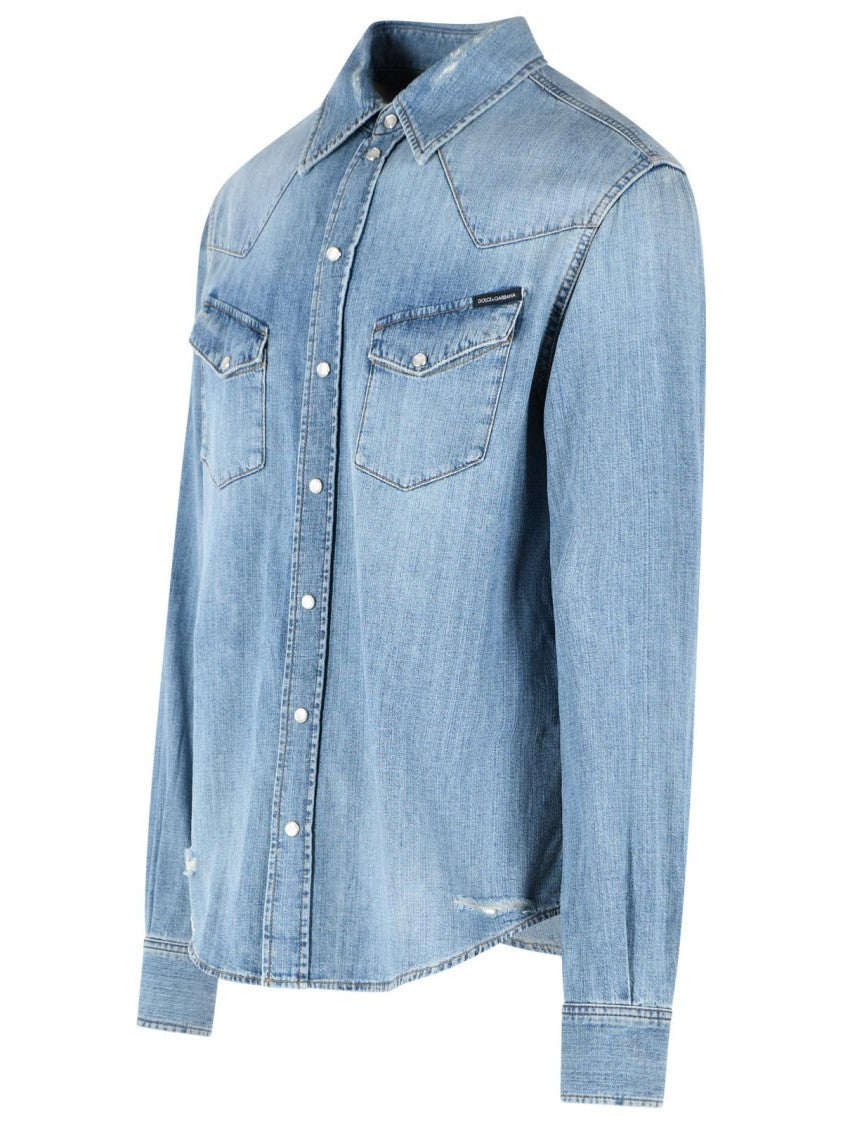 Dolce & Gabbana Blue Cotton Shirt