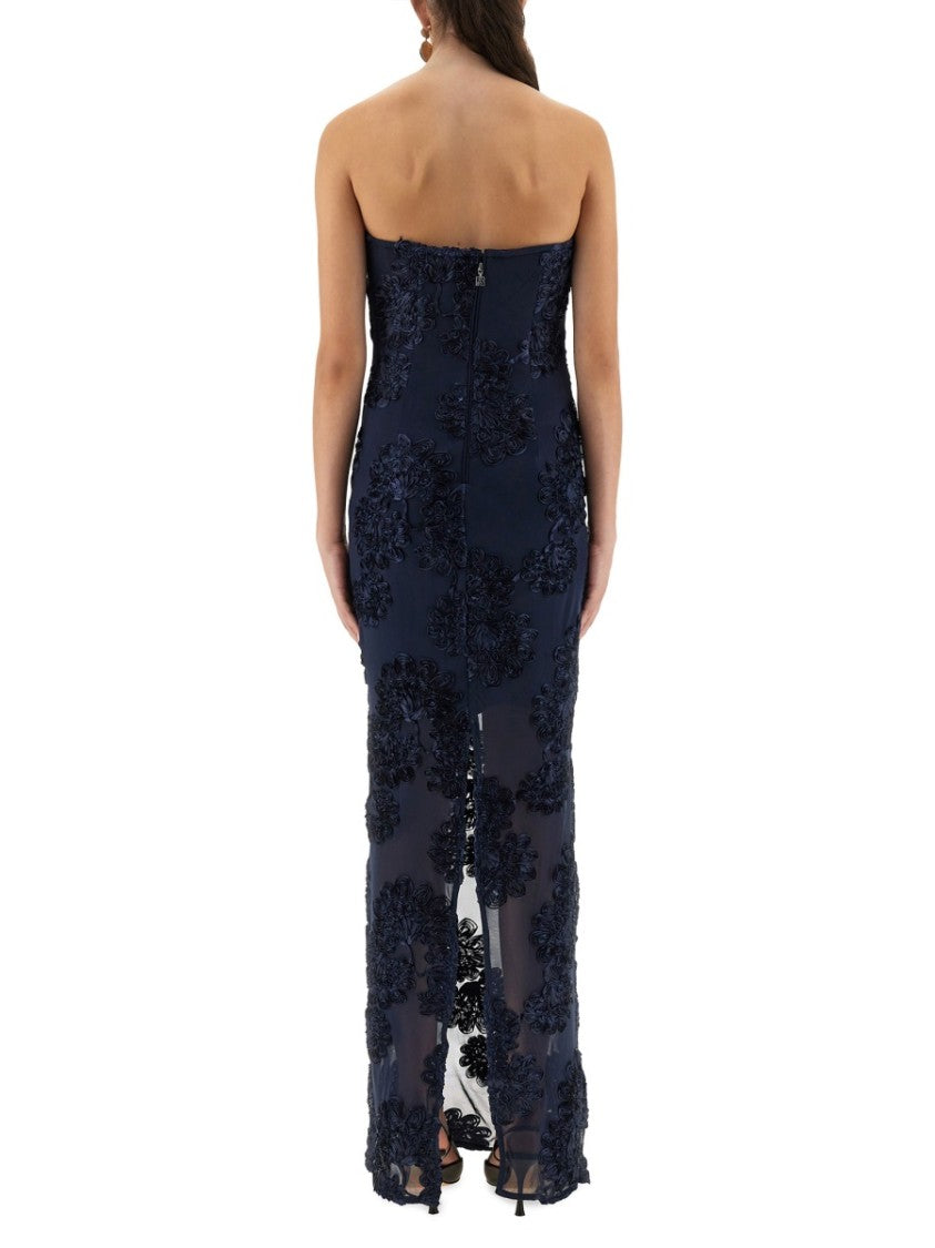 Rotate Birger Christensen 3D Mesh Long Dress