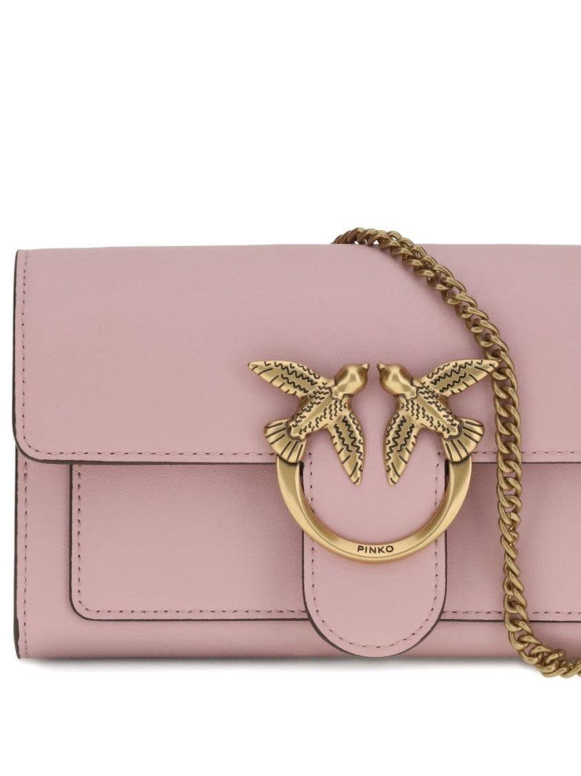 Pinko Rectangular Clutch Bag With Gold-Tone Bird Clasp
