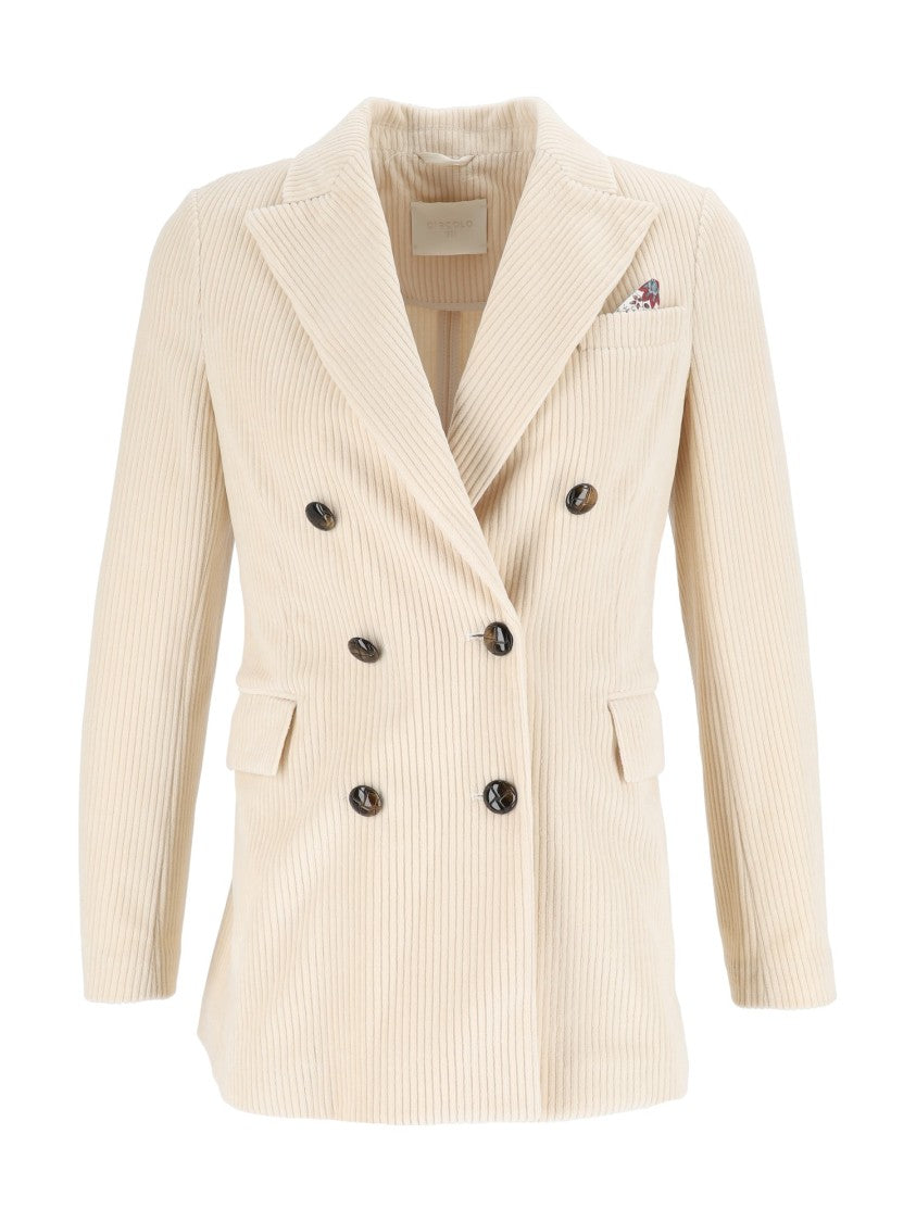 Circolo 1901 Textured Wide Lapel Double-Breasted Blazer