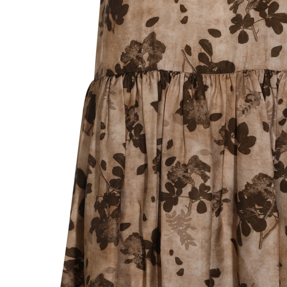 Uma Wang Sleeveless Bohemian Floral Gathered Waist Day Dress
