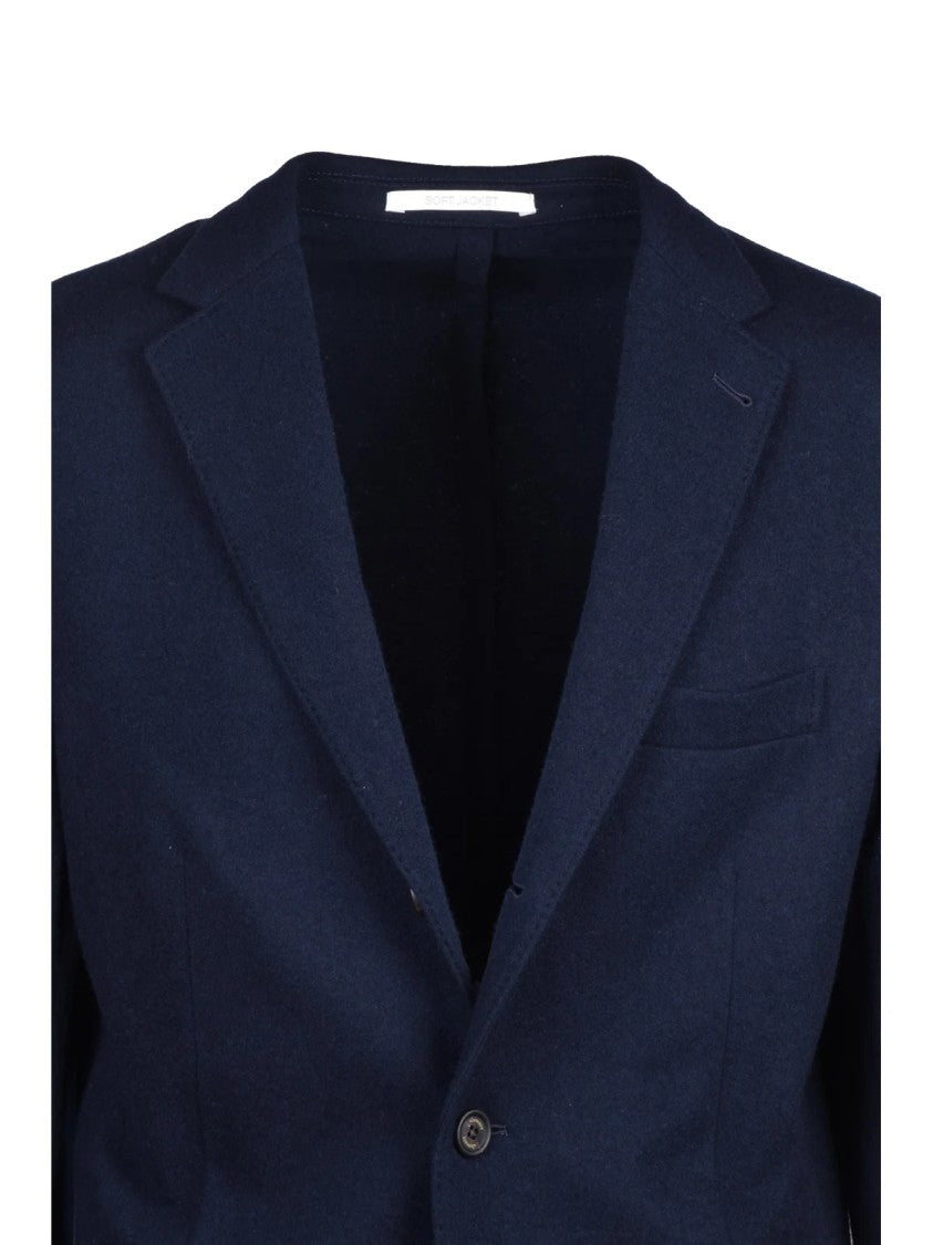 Eleventy Blue Wool-Blend Tailored Jacket
