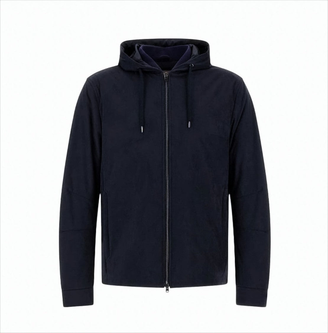 Herno Hooded Resort Jacket In Melange Suede