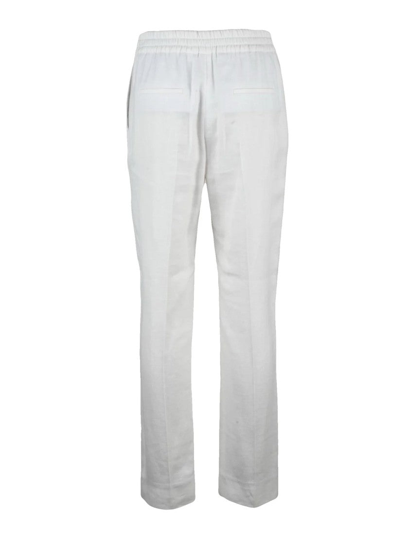 Eleventy Eleventy Linen Wool Silk Chino Trousers - White