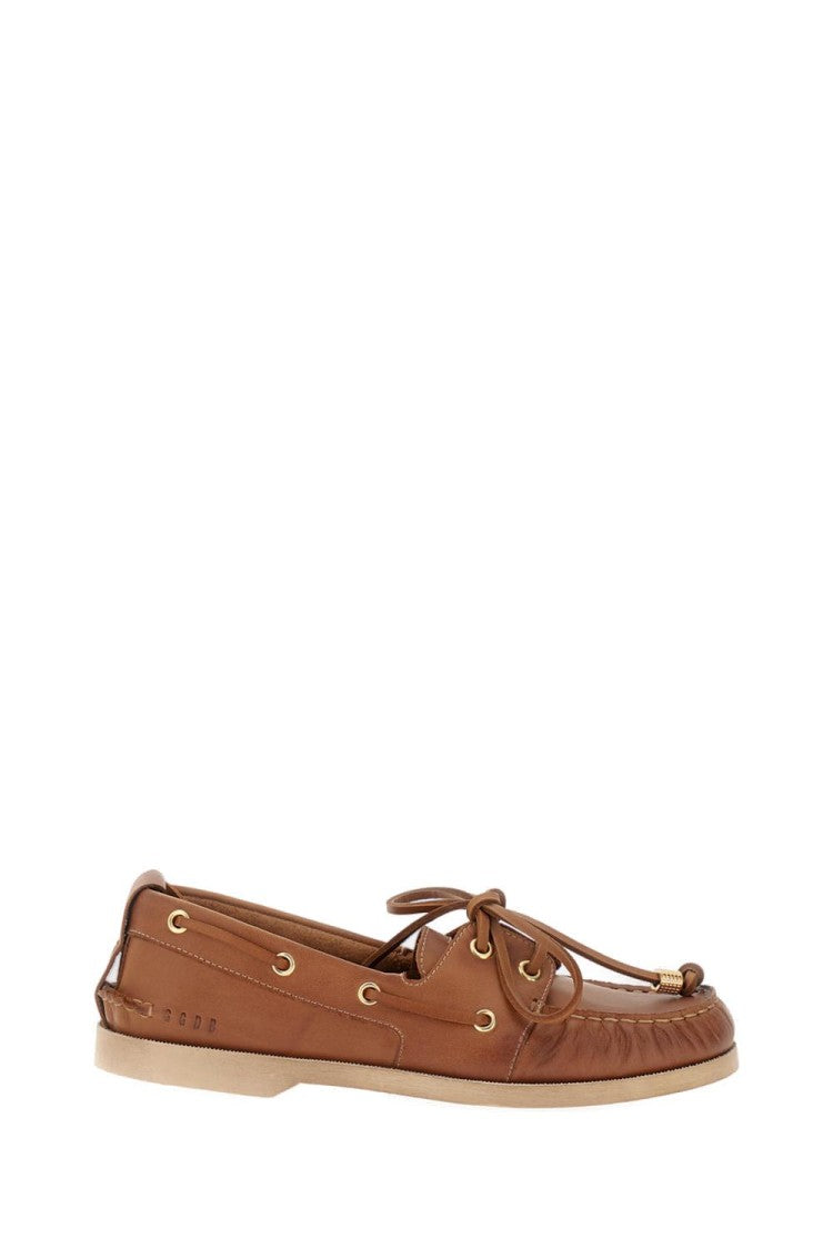 Golden Goose Brown Leather Boat Loafer