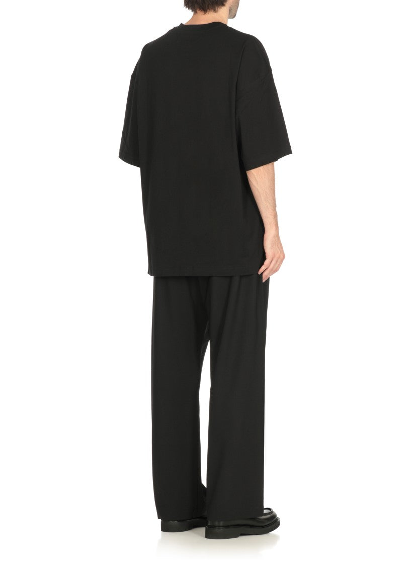 Moschino Cotton T-Shirt With Strass Logo Detailing