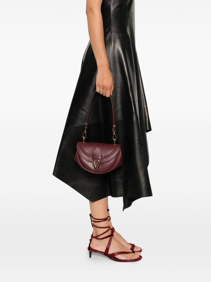 Versace Curved Burgundy Leather Bag