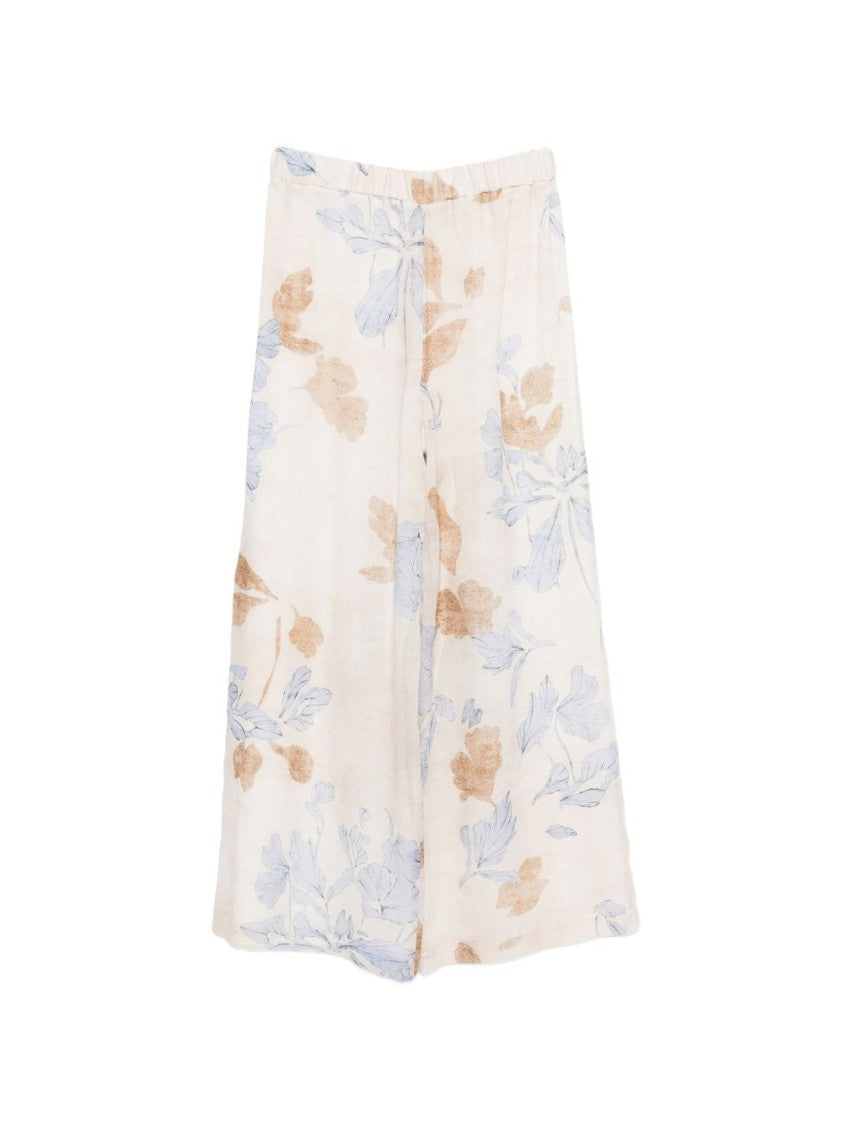 Seventy Sergio Tegon Floral Print Wide-Leg Pants