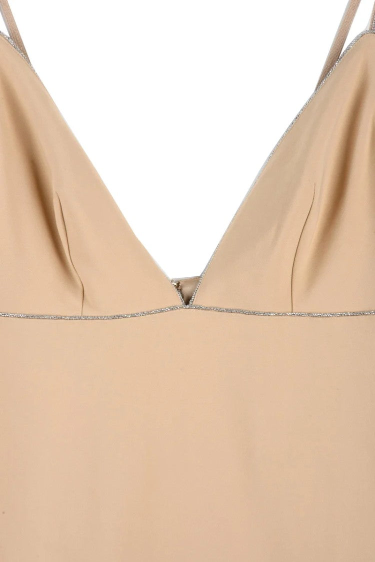 Elisabetta Franchi Sequin Sheath Dress - Beige