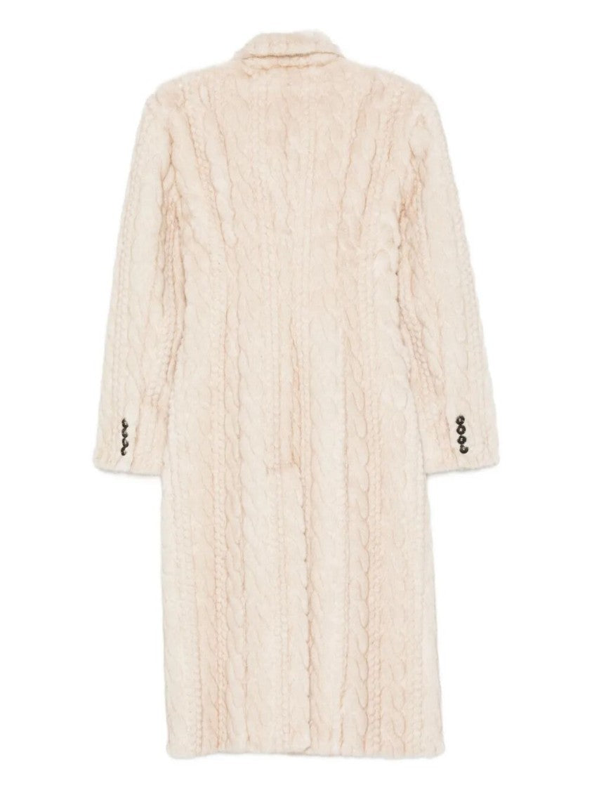 Giuseppe Di Morabito Textured Cable-Knit Double-Breasted Coat