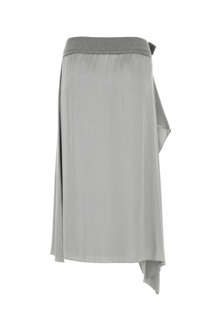 Fendi Grey Satin Skirt