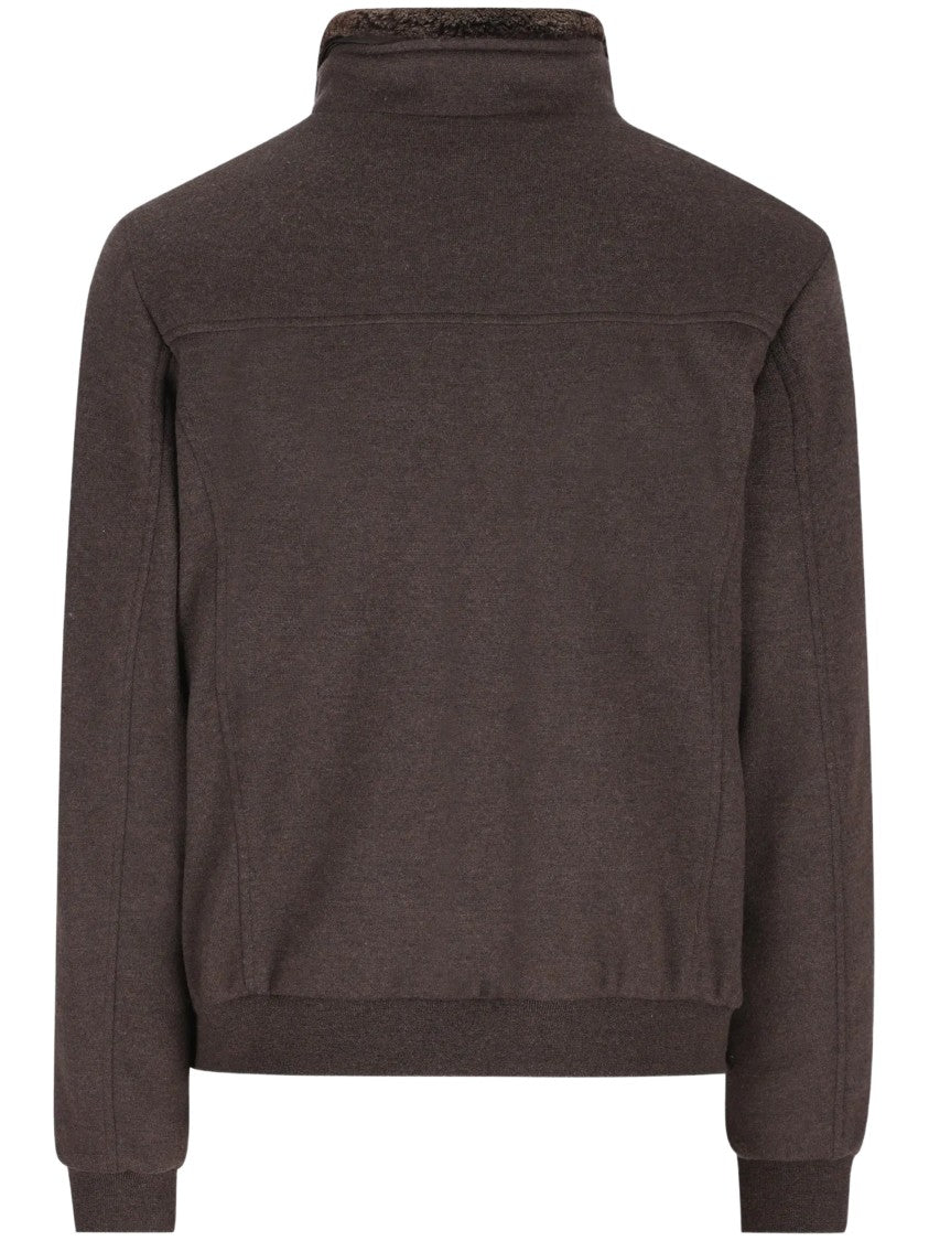 Moorer Plush Lined Zip-Up Jacket With Ribbed Cuffs