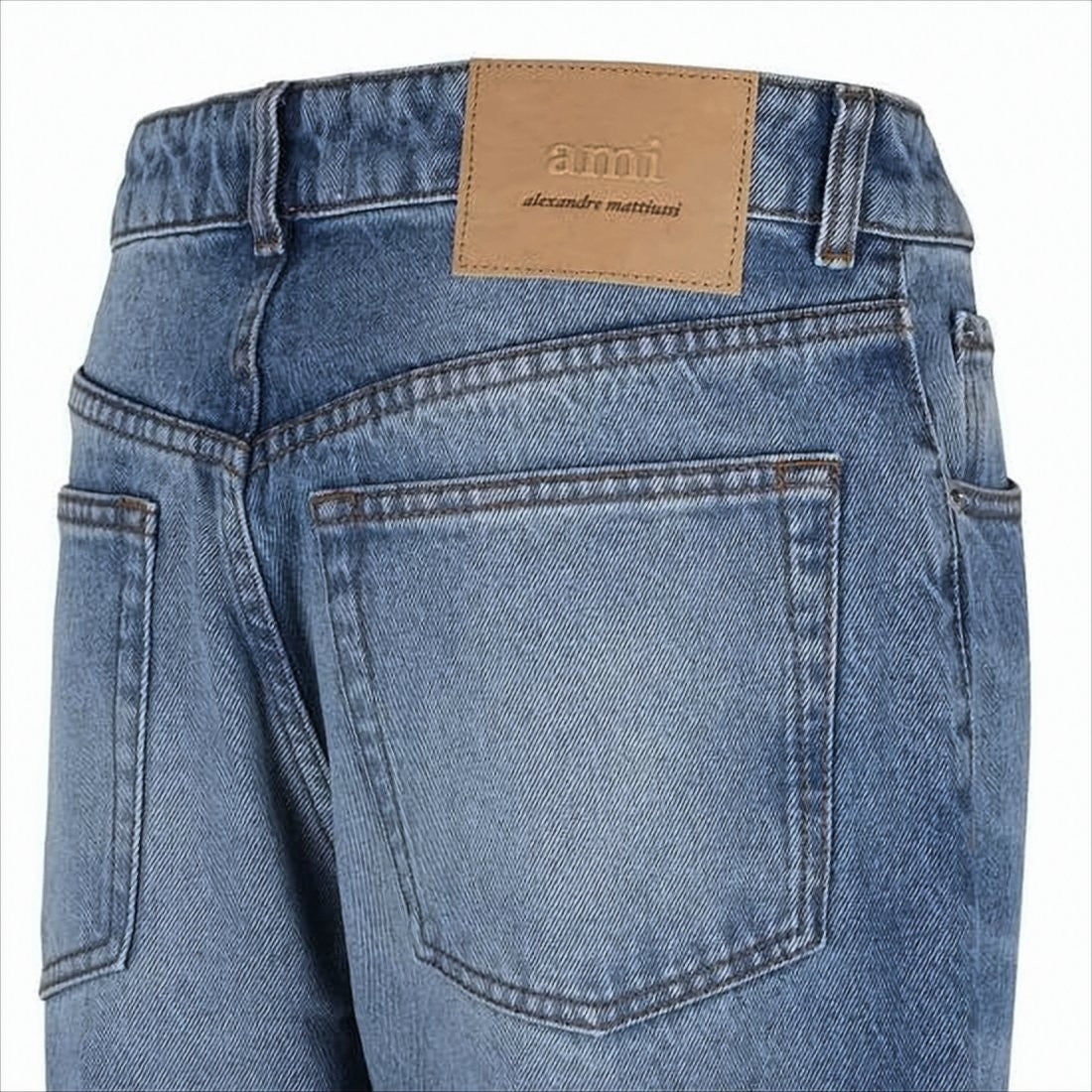 Ami Mid-Blue Straight-Leg Denim Pants