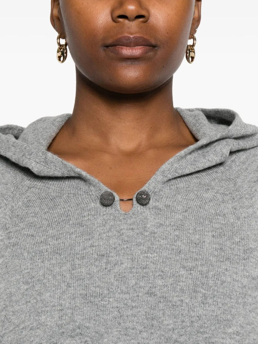 Fabiana Filippi Long-Sleeves Ribbed Hoodie