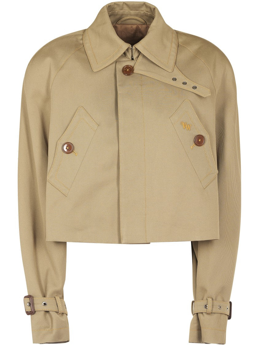 Vivienne Westwood Cropped Trench Coat With Structured Collar