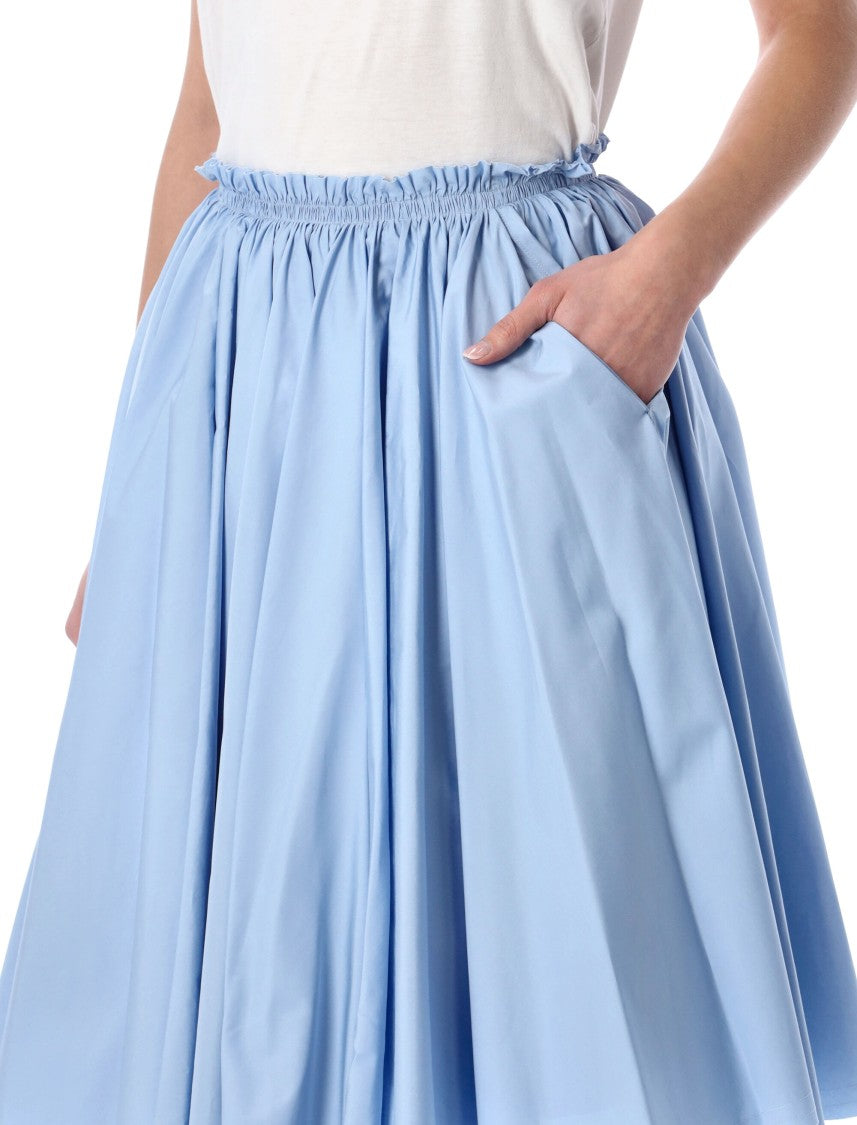 Ami Paris Corolla Flared Corolla Cotton Midi Skirt