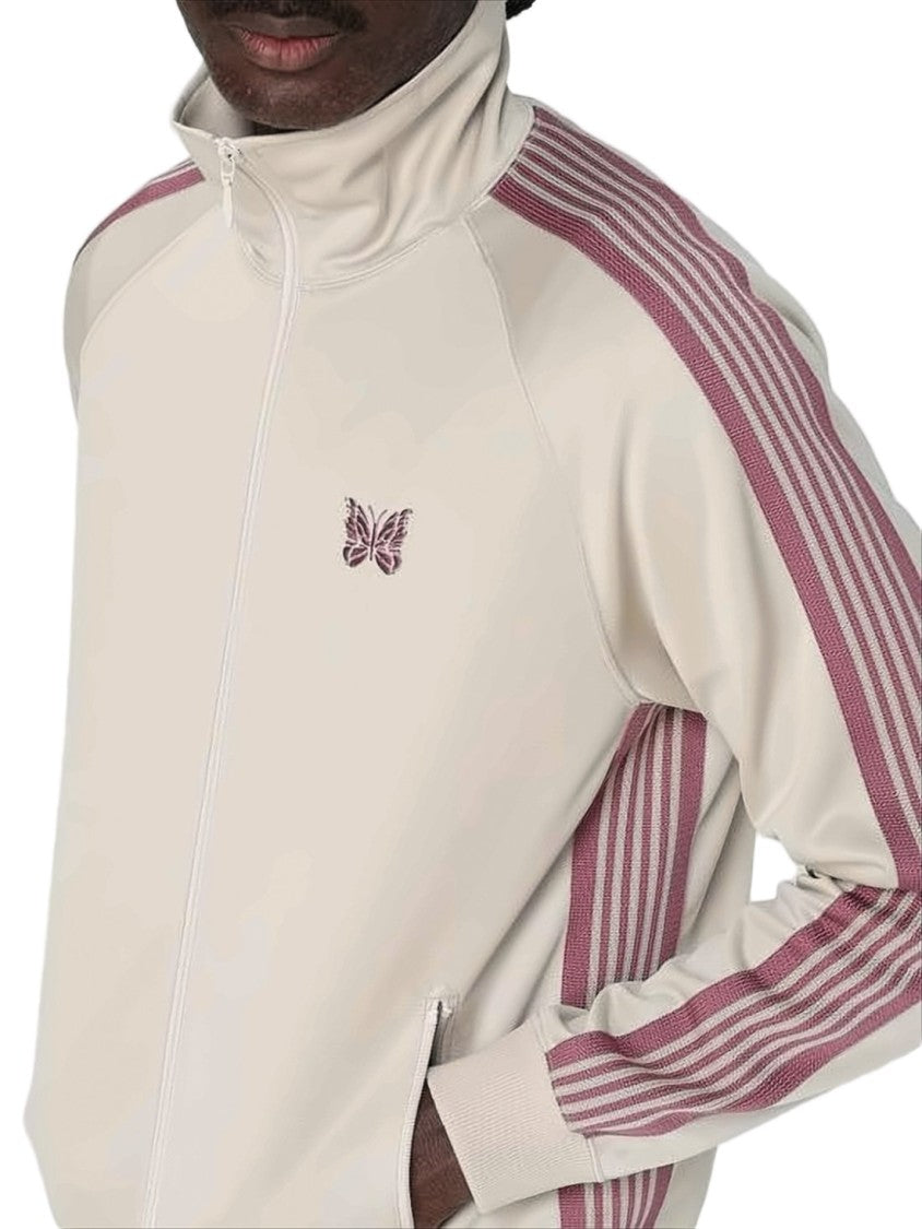 Needles High Collar Activewear Jacket With Contrasting Stripes
