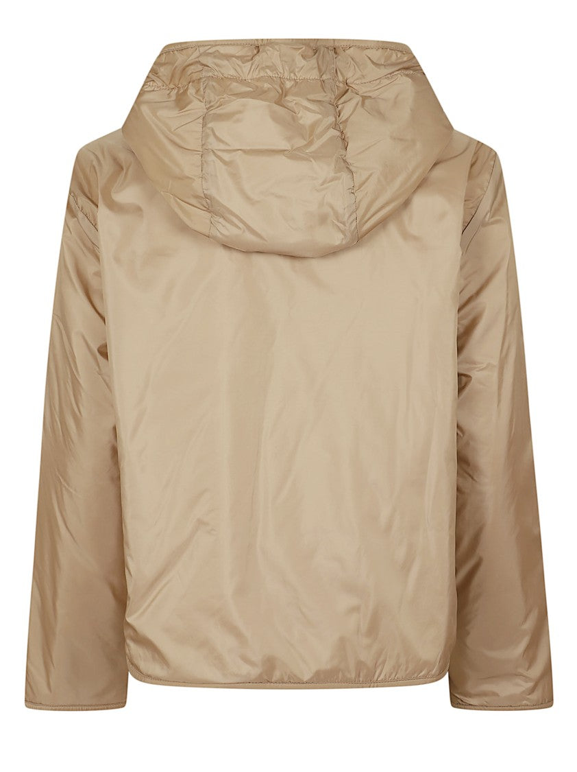 Max Mara Beige Water-Repellent Short Jacket With Adjustable Hood