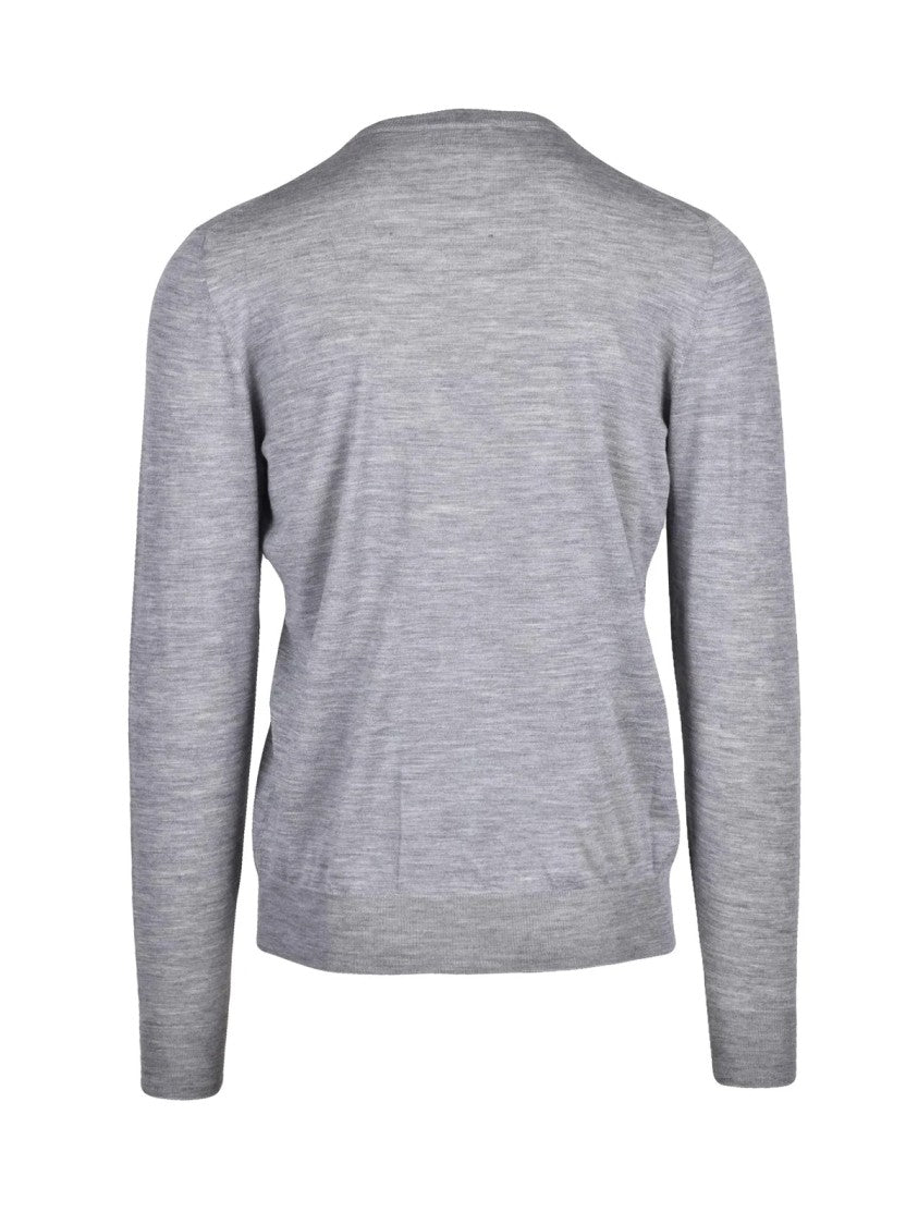 Filippo De Laurentiis Merino Wool Crew Neck Sweater With Ribbed Cuffs And Timeless Silhouette